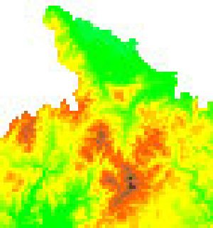 Ukázka dat v rastrovém datovém modelu